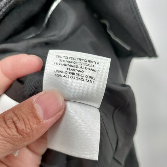 New Anne Klein Slim Fit Single Breast One Button Blazer Jacket Size 8 Women Gray - Picture 4 of 10